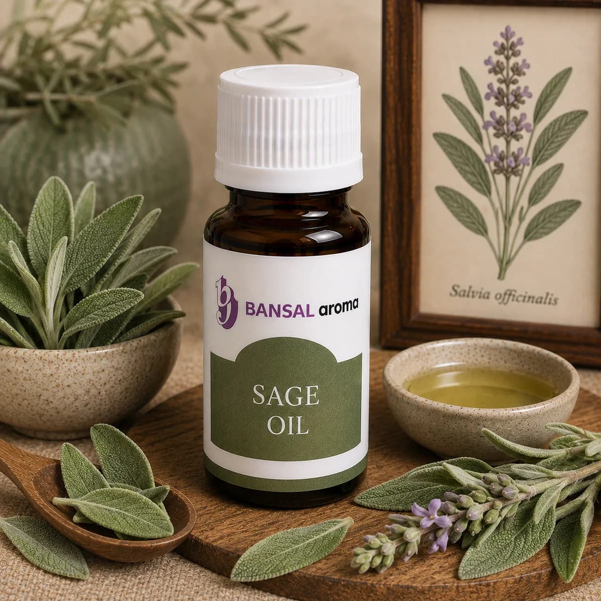 Sage Oil – bulk supply from Bansal Aroma
